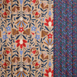 Printed Quilted Cotton LAFLEUR / GERARD Beige / Blue